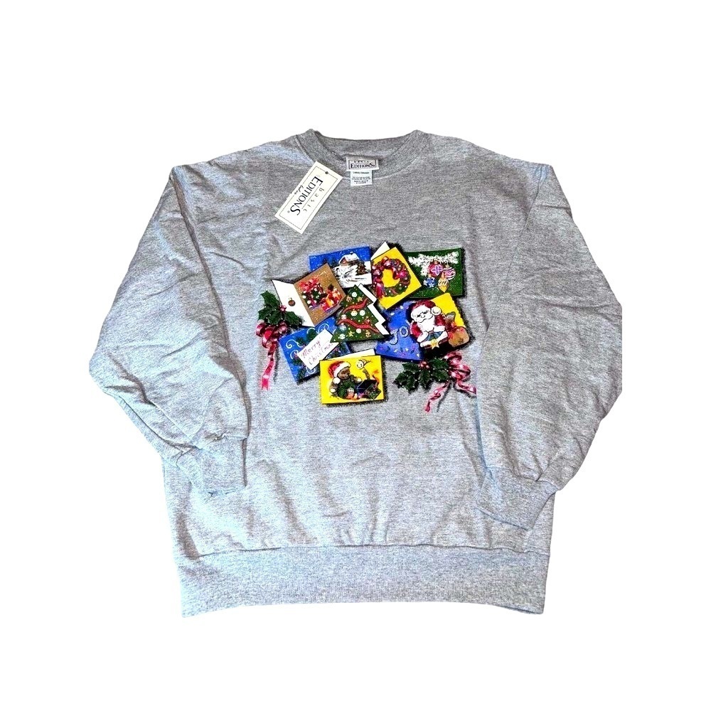 NWT Vintage Basic Editions Deadstock CHRISTMAS Graphic Crew Sweatshirt